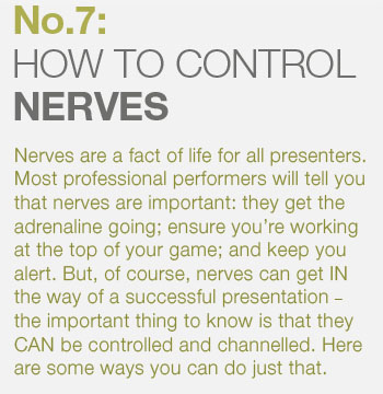 Control your nerves when presenting